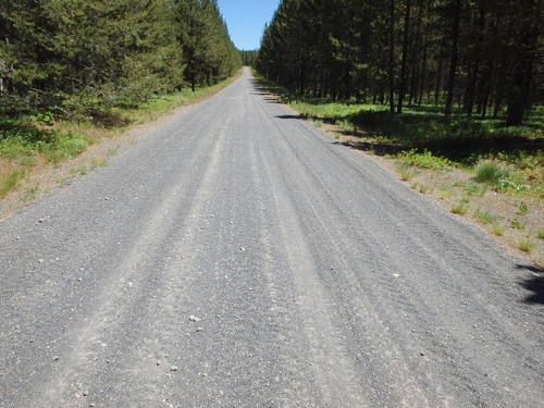 GDMBR: Now we are on a road that has been spot treated with Cinder Fill.